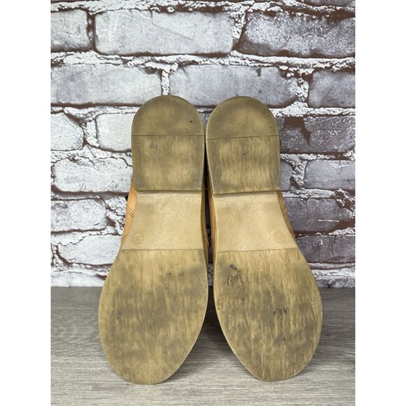 V-Italia Tan Brown Leather Combat Casual Zip Ankle Boots Women Sz 39EU/8.5M US - Picture 8 of 16